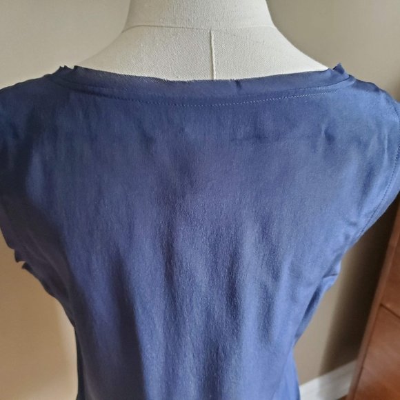 Tory Burch 100% Silk Sleeveless Solid Top sz 6 - Picture 5 of 8